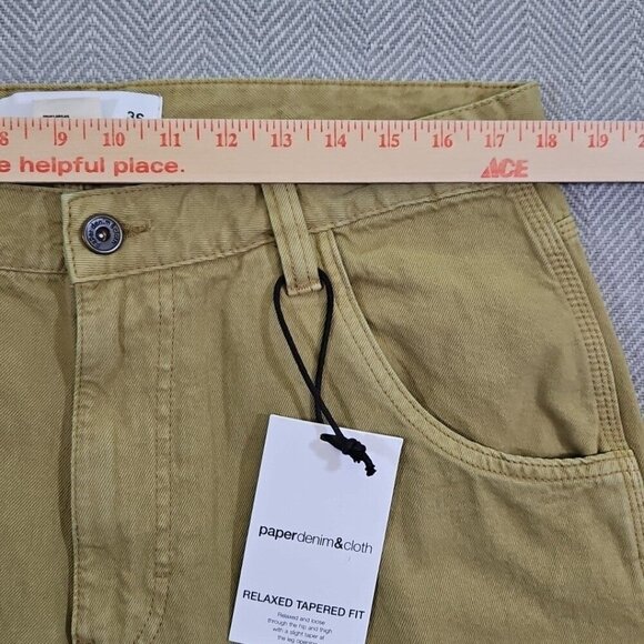Paper Cloth & Denim Men’s Carpenter Jeans 36 x 32 Relaxed Tapered Beige Y2K - Picture 2 of 16